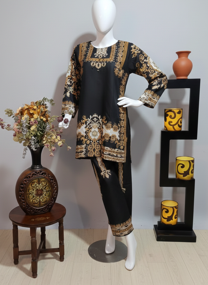 A Stunning Black Two-Piece Outfit