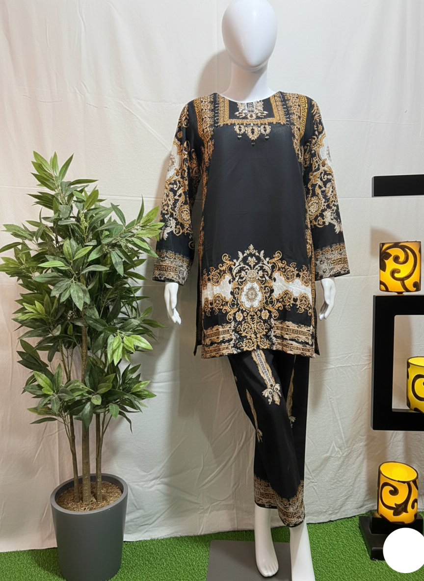 A Stunning Black Two-Piece Outfit
