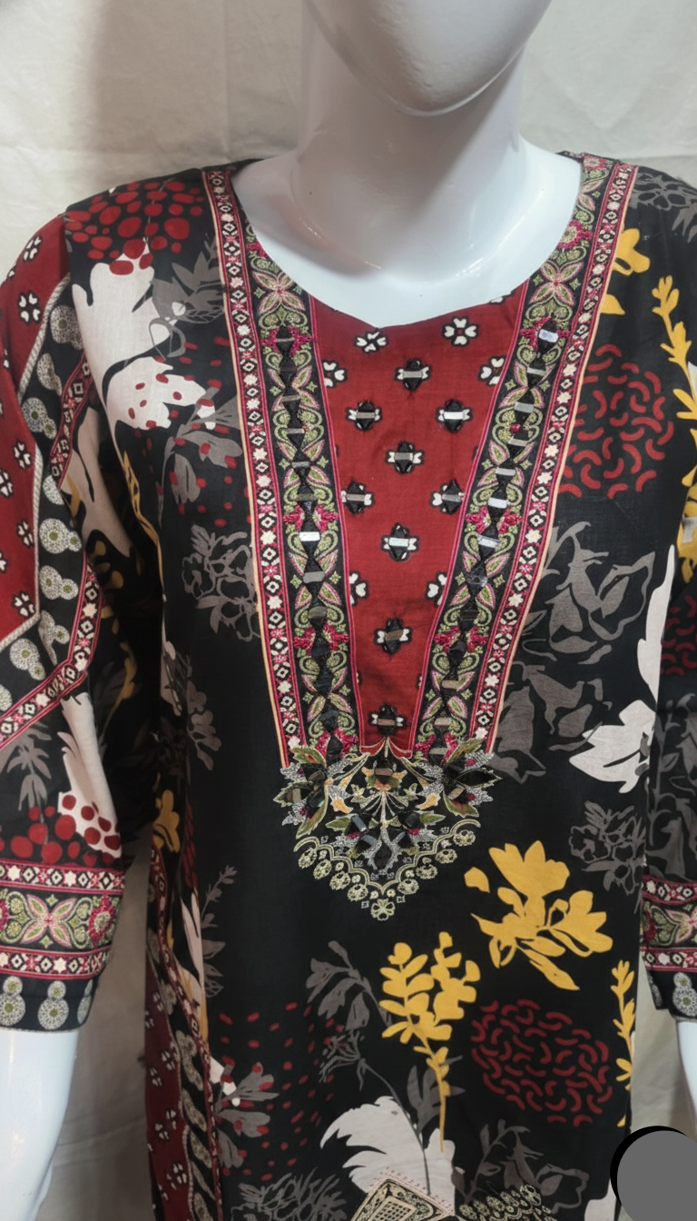 Elegant Two-Piece Printed Outfit.